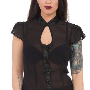 *RARE* Jawbreaker Black Sheer Women's Blouse